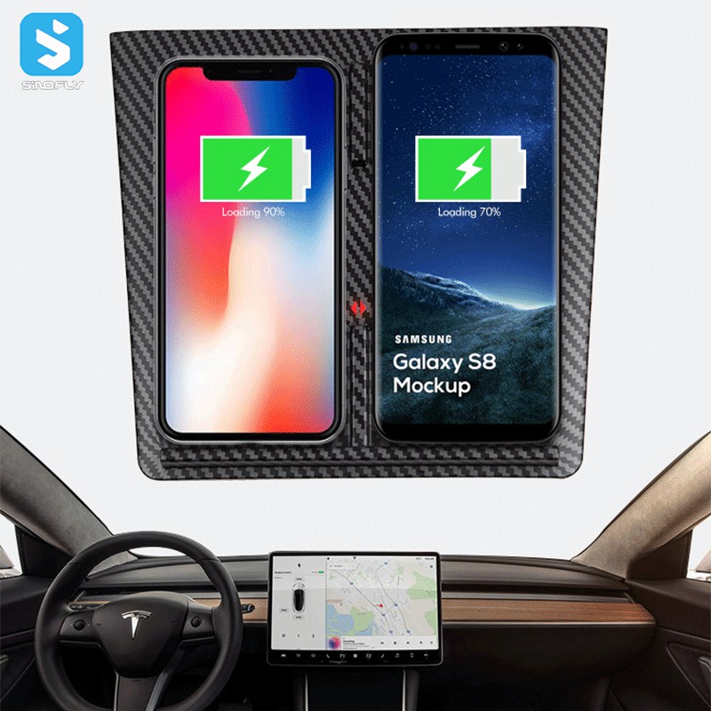 for Tesla MODEL3Y dual fast charging car mobile phone wireless charger tesla central control